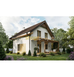 S2-124. Проект современного мансардного дома с террасой (095-124-1М)